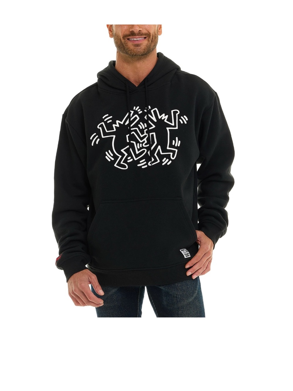 Keith Haring Men's Graphic Hoodie Art Fleece Pullover S M L XL XXL New black